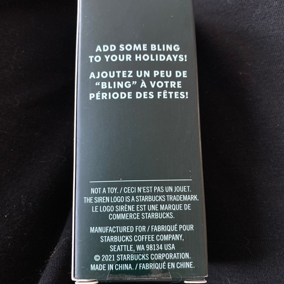 Starbucks Christmas 2021 Icy Ice White Bling Stud Cup Ornament Key Chain Canada - Picture 3 of 3